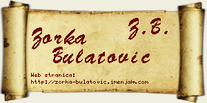 Zorka Bulatović vizit kartica